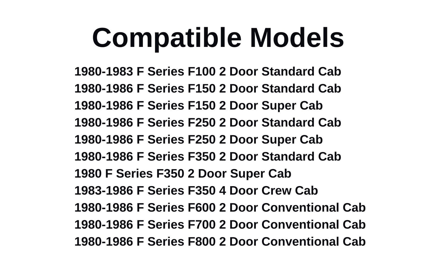 Driver Left Side Front Door Window Door Glass Compatible with Ford F100 F150 F250 F350 F600 F700 F800 1980-1986 Models