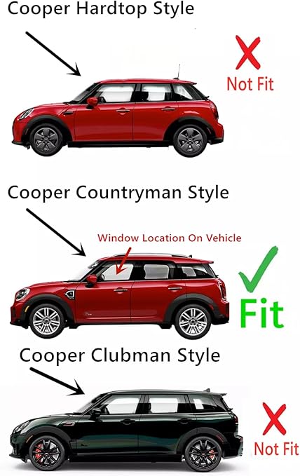 Driver Left Side Front Door Window Door Glass Compatible with Mini Countryman 2017-2024 Models