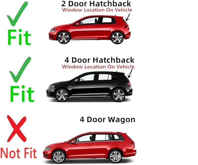 Rear Heated Back Window Back Glass Compatible with Volkswagen e-Golf / Golf / Golf GTI Hatchback 2015-2022 Models