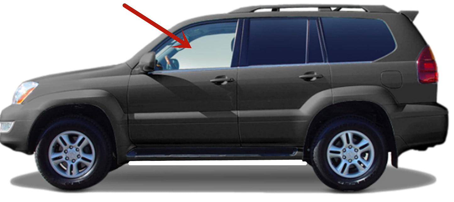 Driver Left Side Front Door Window Door Glass Compatible with Lexus GX470 2003-2010 Models