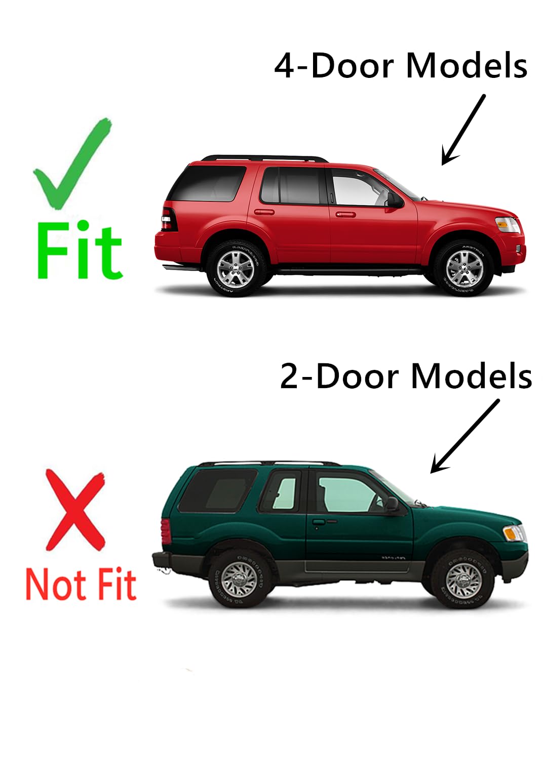 Tempered Passenger Right Side Rear Quarter Window Quarter Glass Compatible with Ford Explorer / Mercury Mountaineer 2003-2010 4-Door Models