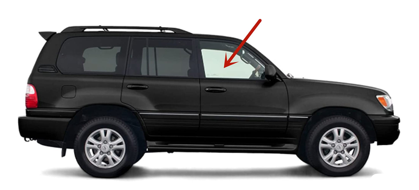Passenger Right Side Front Door Window Door Glass Compatible with Toyota Land Cruiser/Lexus LX 470 1998-2007 Models