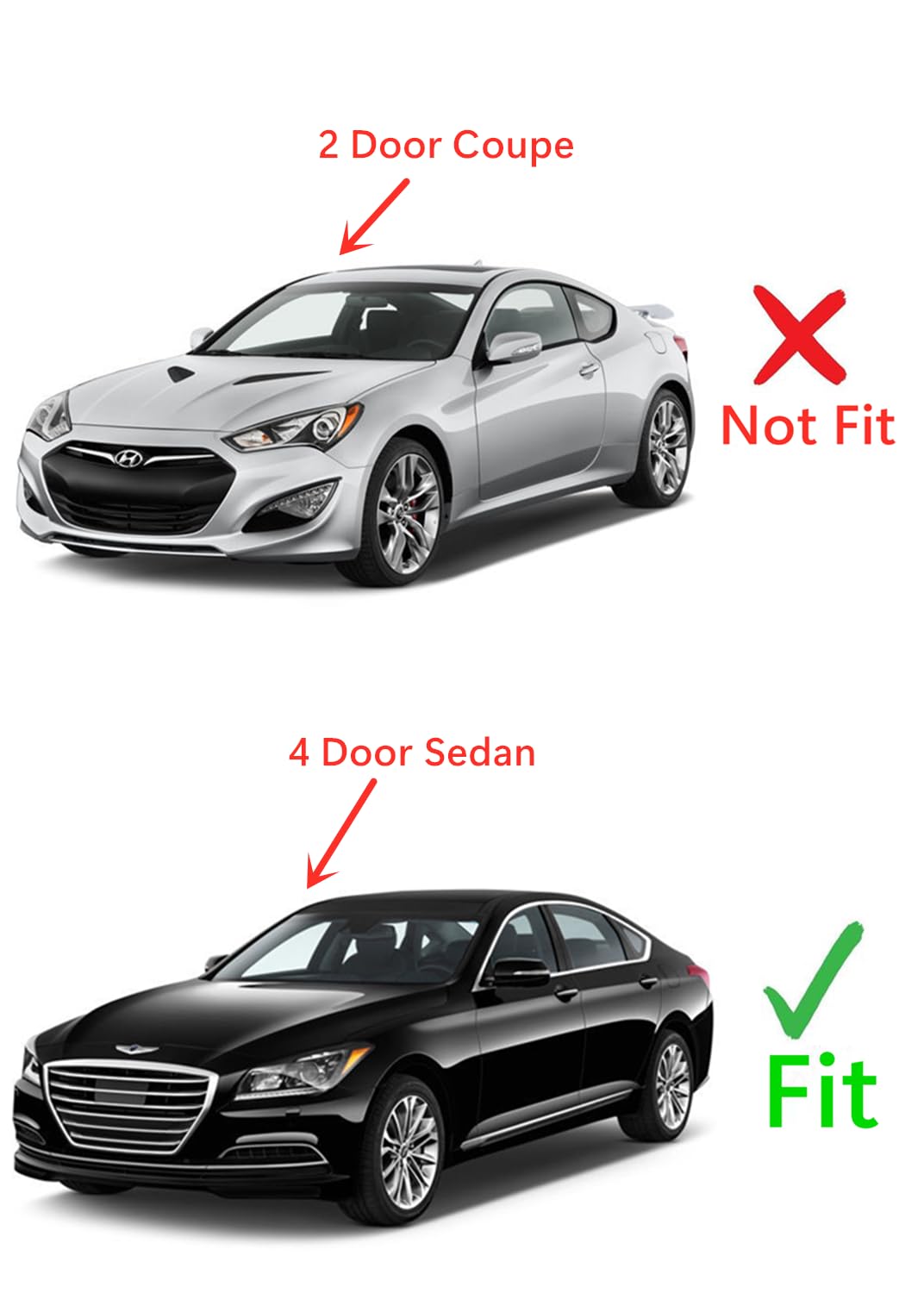 Heated Rear Back Window Back Glass Compatible with Hyundai Genesis 4 Door Sedan 2009-2014 Models