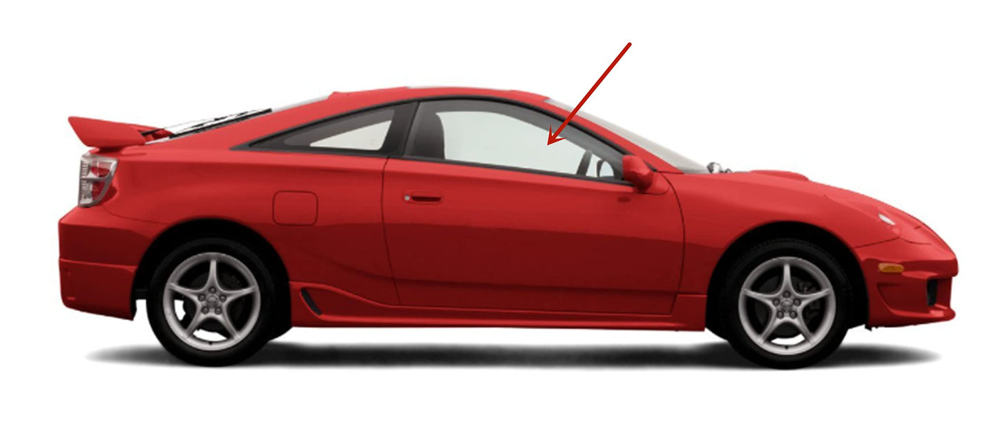 Passenger Right Side Door Window Door Glass Compatible with Toyota Celica 2 Door Hatchback 2000-2005 Models