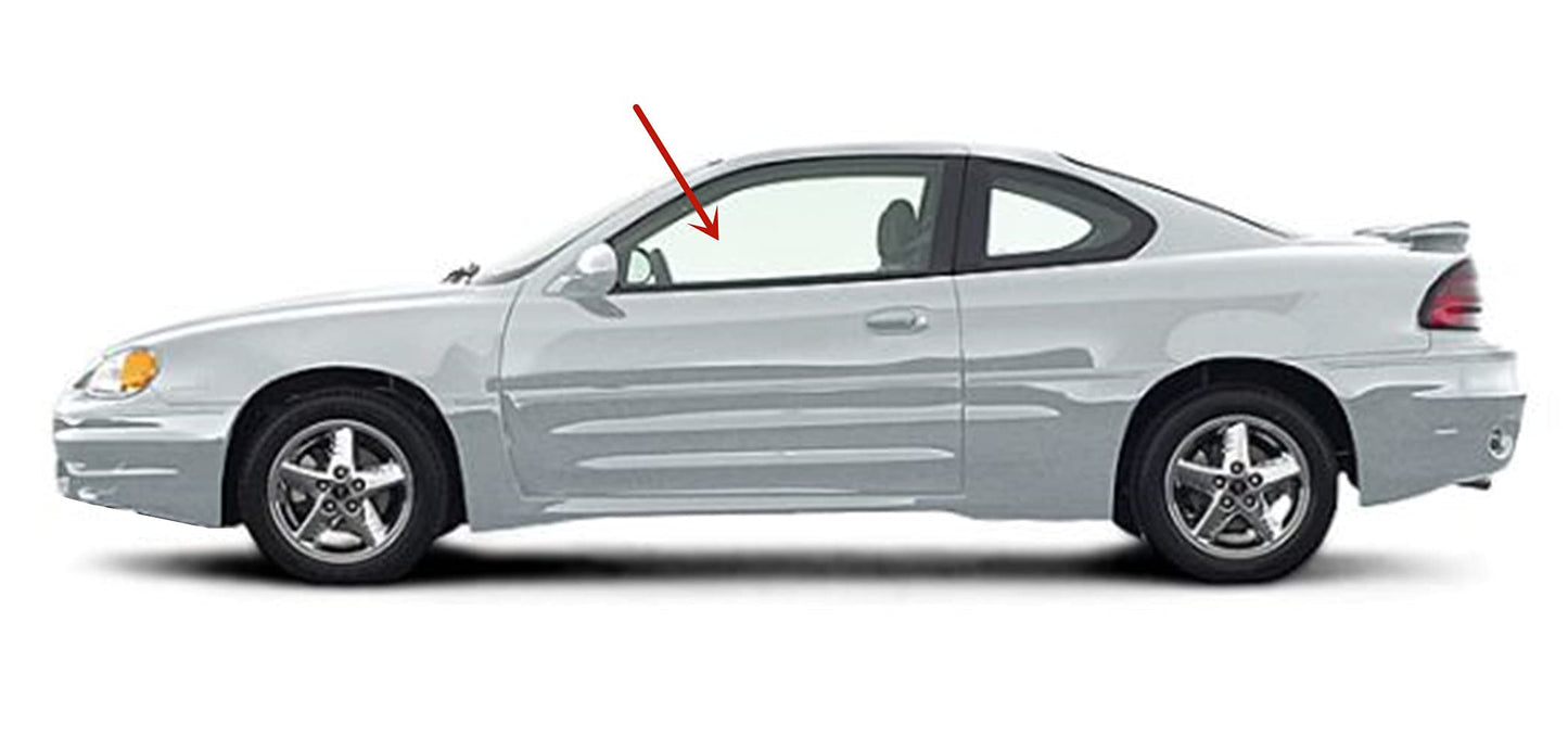 Driver Left Side Door Window Door Glass Compatible with Oldsmobile Alero/Pontiac Grand Am 2 Door Coupe 1999-2005 Models