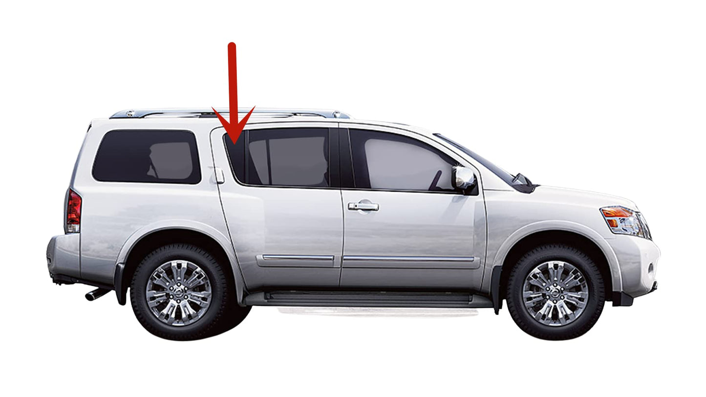 Passenger Right Side Rear Vent Window Vent Glass Compatible with Nissan Armada 2005-2014 Models / Pathfinder Armada 2004 Models