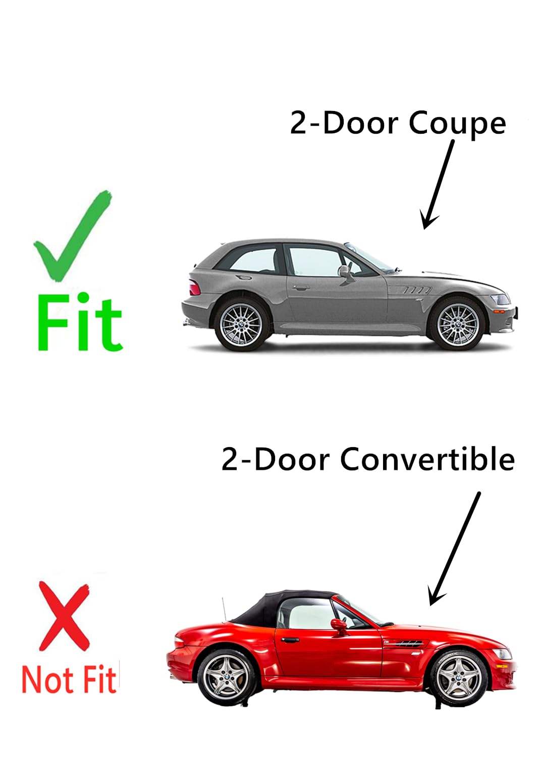 Tempered Passenger Right Side Door Window Door Glass Compatible with BMW Z3 2-Door Coupe 1999-2002 Models