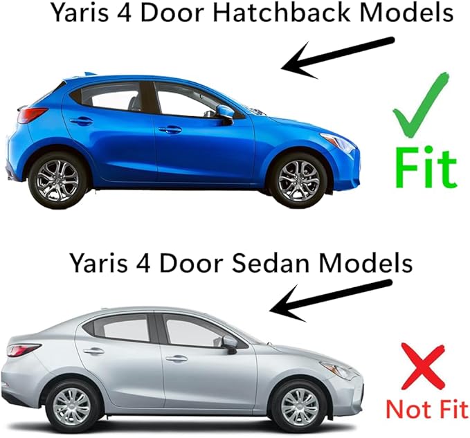 Tempered Passenger Right Side Rear Door Window Door Glass Compatible with Toyota Yaris 4-Door Hatchback 2020-2021 Models