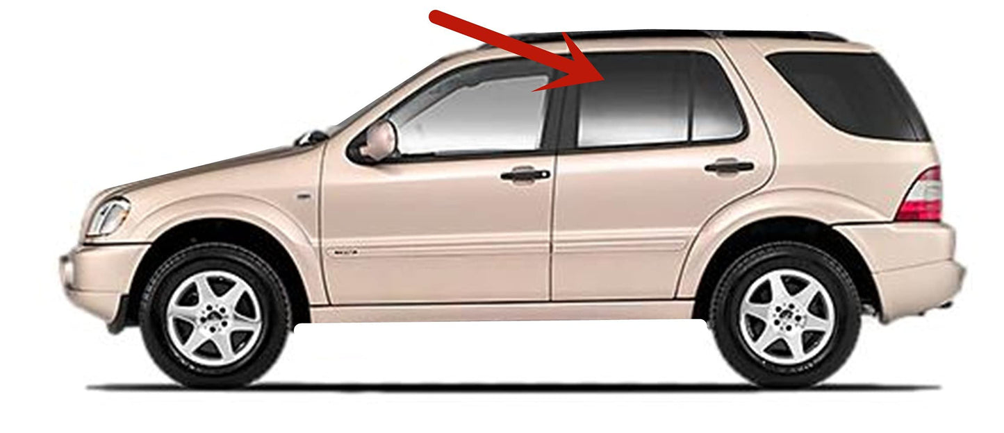 Driver Left Side Rear Door Window Door Glass Compatible with Mercedes Benz ML320 ML350 ML430 ML55 AMG ML500 1998-2005 Models