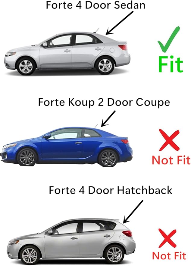 Heated Rear Back Window Back Glass Compatible with Kia Forte 4 Door Sedan 2010-2013 Models
