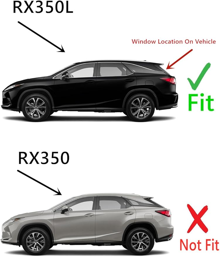 Heated Back Window Back Glass Compatible with Lexus RX350L 2018-2022 Models