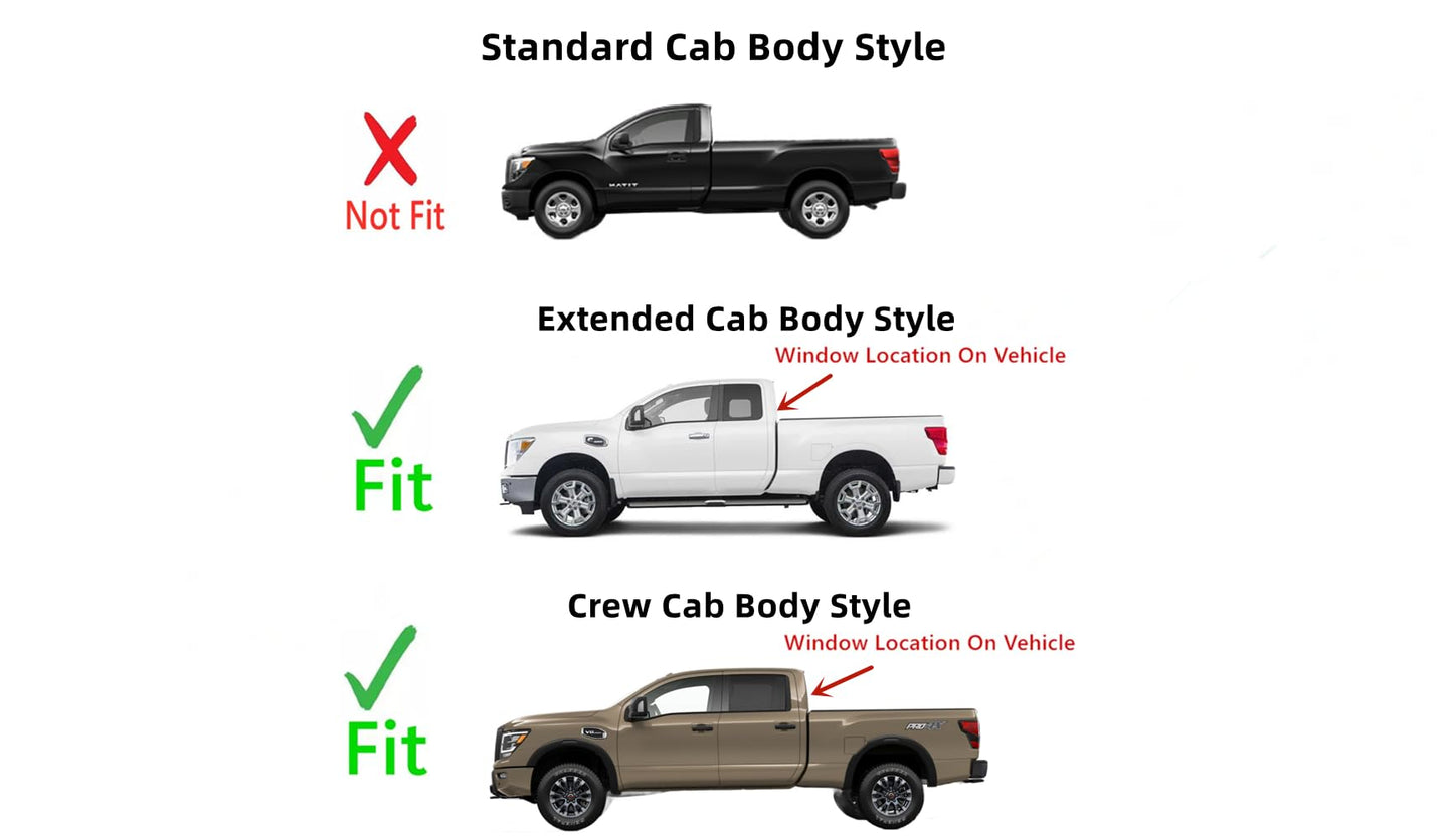 OE Power Heated Back Slider Back Window Glass Compatible with Nissan Titan / Titan XD 4 Door Crew/Extended Cab 2016-2025 Models