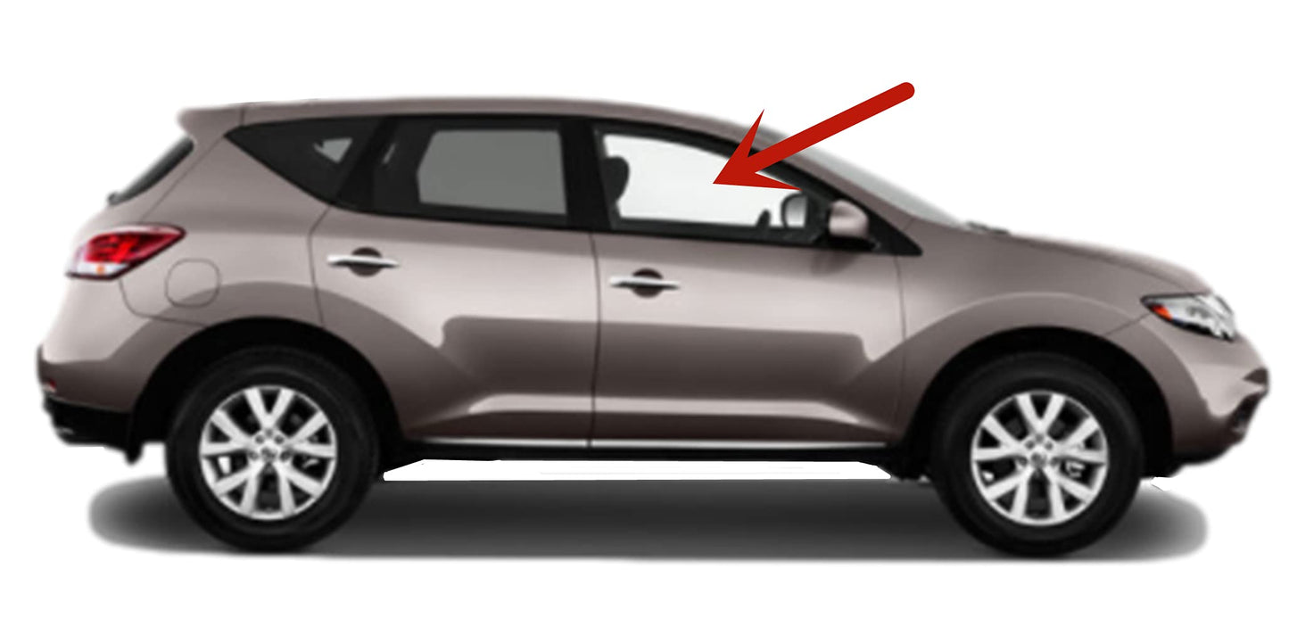Passenger Right Side Front Door Window Door Glass Compatible with Nissan Murano 2009-2014 Models