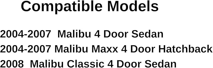 Driver Left Side Front Door Window Door Glass Compatible with Chevrolet Malibu 2004-2007 / Malibu Classic 2008 Models