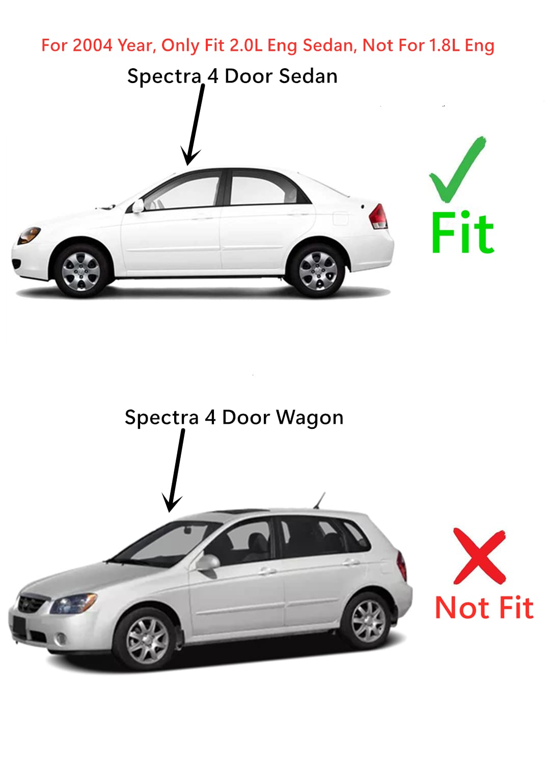 Tempered Driver Left Side Rear Door Window Door Glass Compatible with Kia Spectra 4 Door Sedan 2005-2009 Models (Also Fit 2004 Spectra 2.0L ENG Sedan)