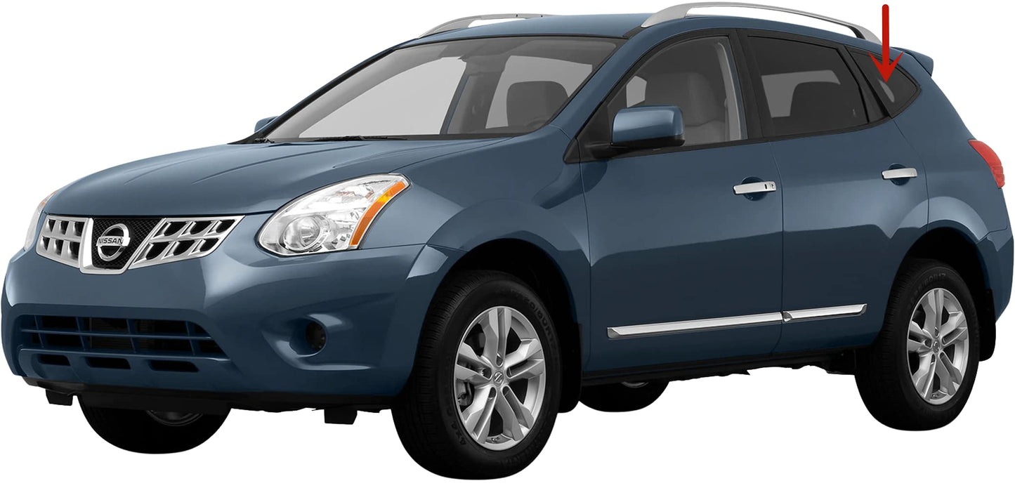 Driver Left Side Quarter Window Quarter Glass Compatible with Nissan Rogue 2008-2013 / Rogue Select 2014-2015 Models
