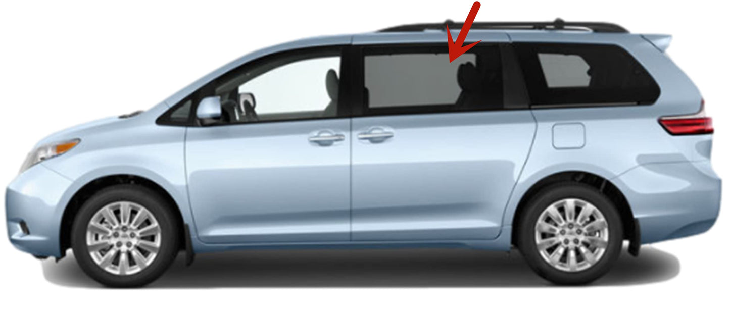 Driver Left Side Rear Sliding Cargo Door Window Door Glass Compatible with Toyota Sienna 2011-2020 Models