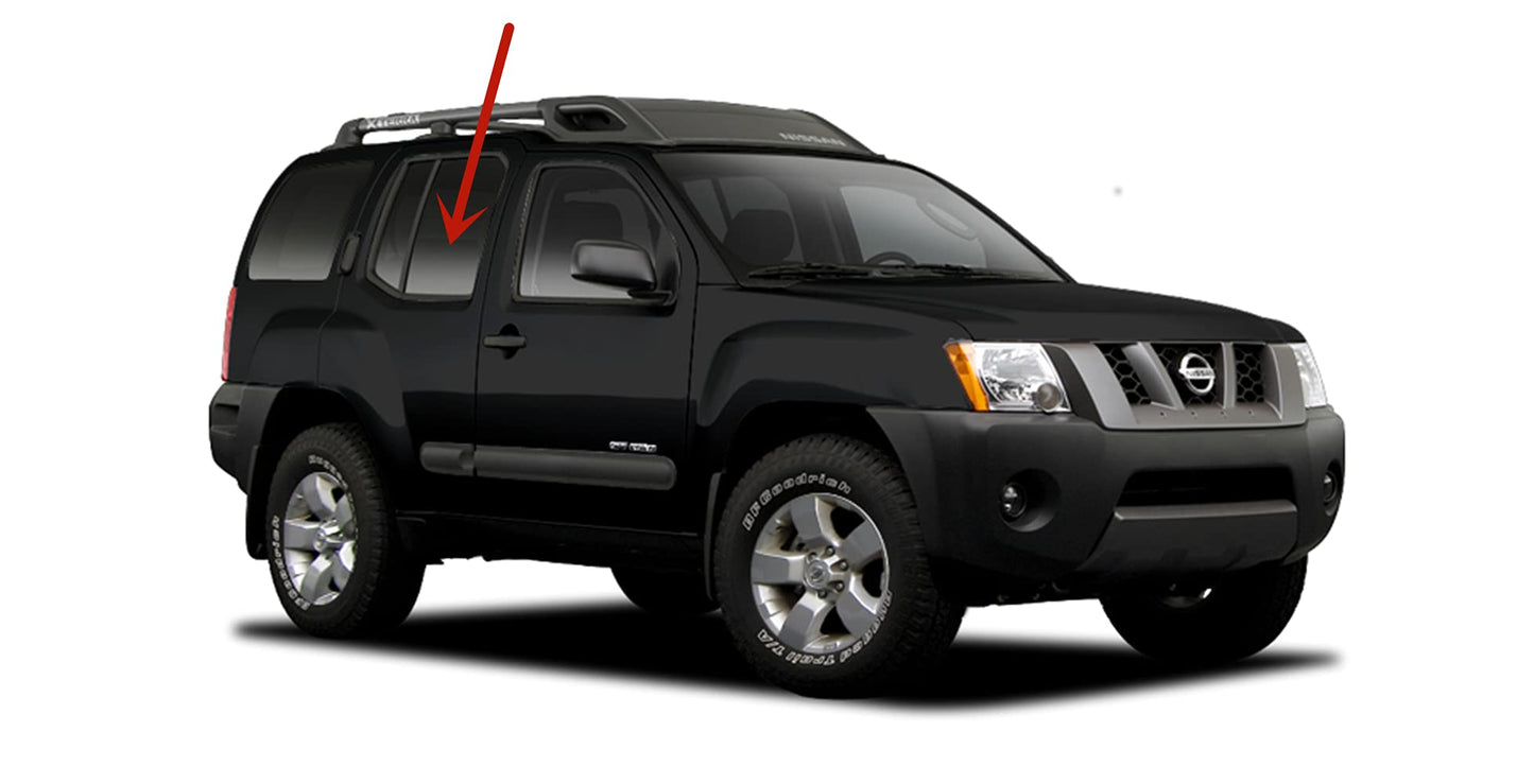 Passenger Right Side Rear Door Window Door Glass Compatible with Nissan Xterra 2005-2015 Models