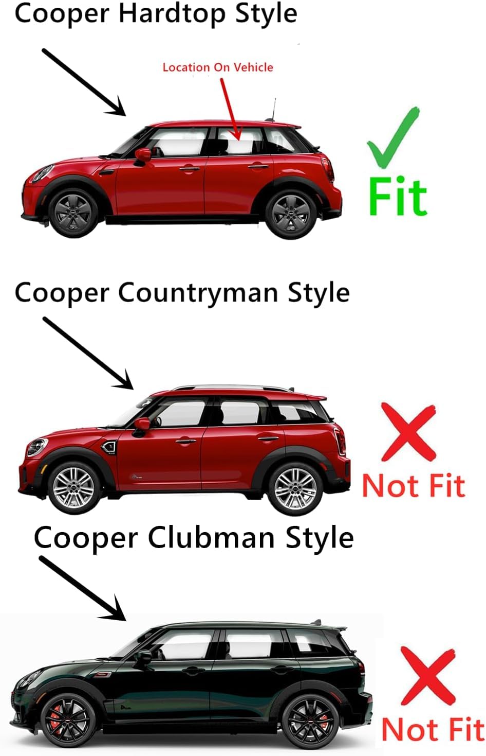 Tempered Driver Left Side Rear Door Window Door Glass Compatible with Mini Cooper Hardtop 4-Door Hatchback 2015-2024 Models (Not For Countryman Or Clubman)