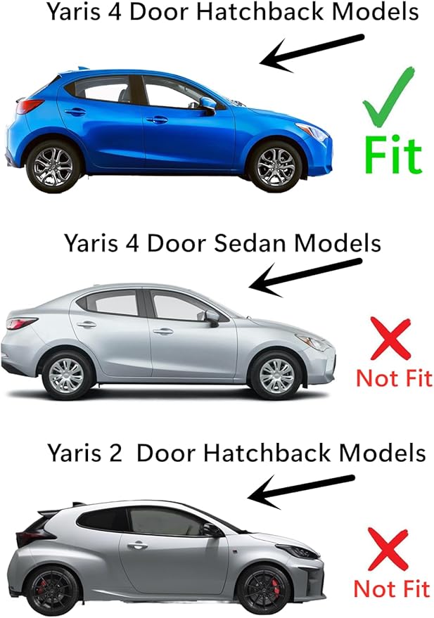 Tempered Passenger Right Side Front Door Window Door Glass Compatible with Toyota Yaris 4-Door Hatchback 2020-2021 Models