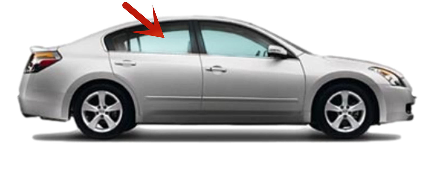 Passenger Right Side Rear Door Window Door Glass Compatible with Nissan Altima 4 Door Sedan 2007-2012 Models
