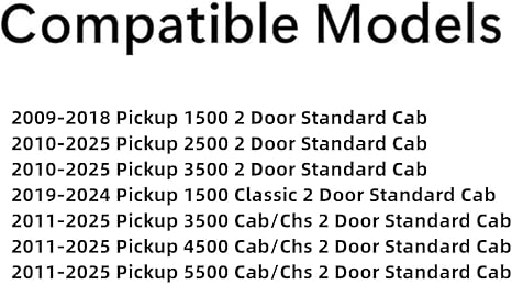Tempered Passenger Right Side Door Window Door Glass Compatible with Dodge/Ram 1500 2009-2018 & 1500Classic 2019-2024 & 2500 3500 3500Cab/Chs 4500 5500 2011-2025 2-Door Standard Cab Pickup Models Only