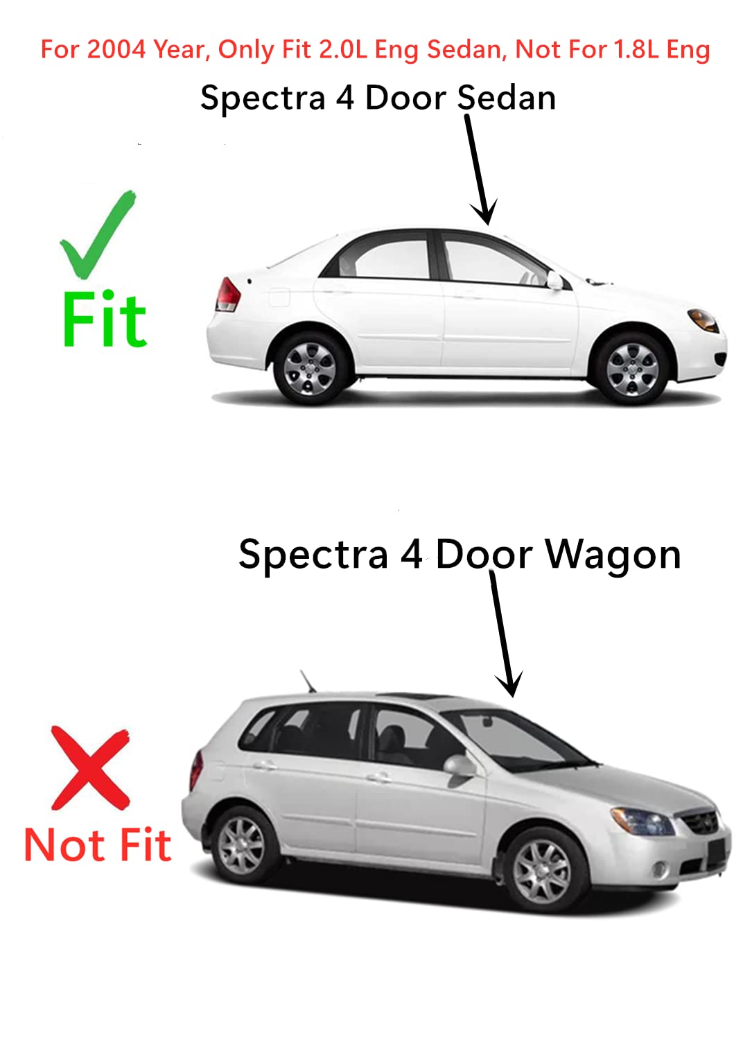 Tempered Passenger Right Side Rear Door Window Door Glass Compatible with Kia Spectra 4 Door Sedan 2005-2009 Models (Also Fit 2004 Spectra 2.0L ENG Sedan)