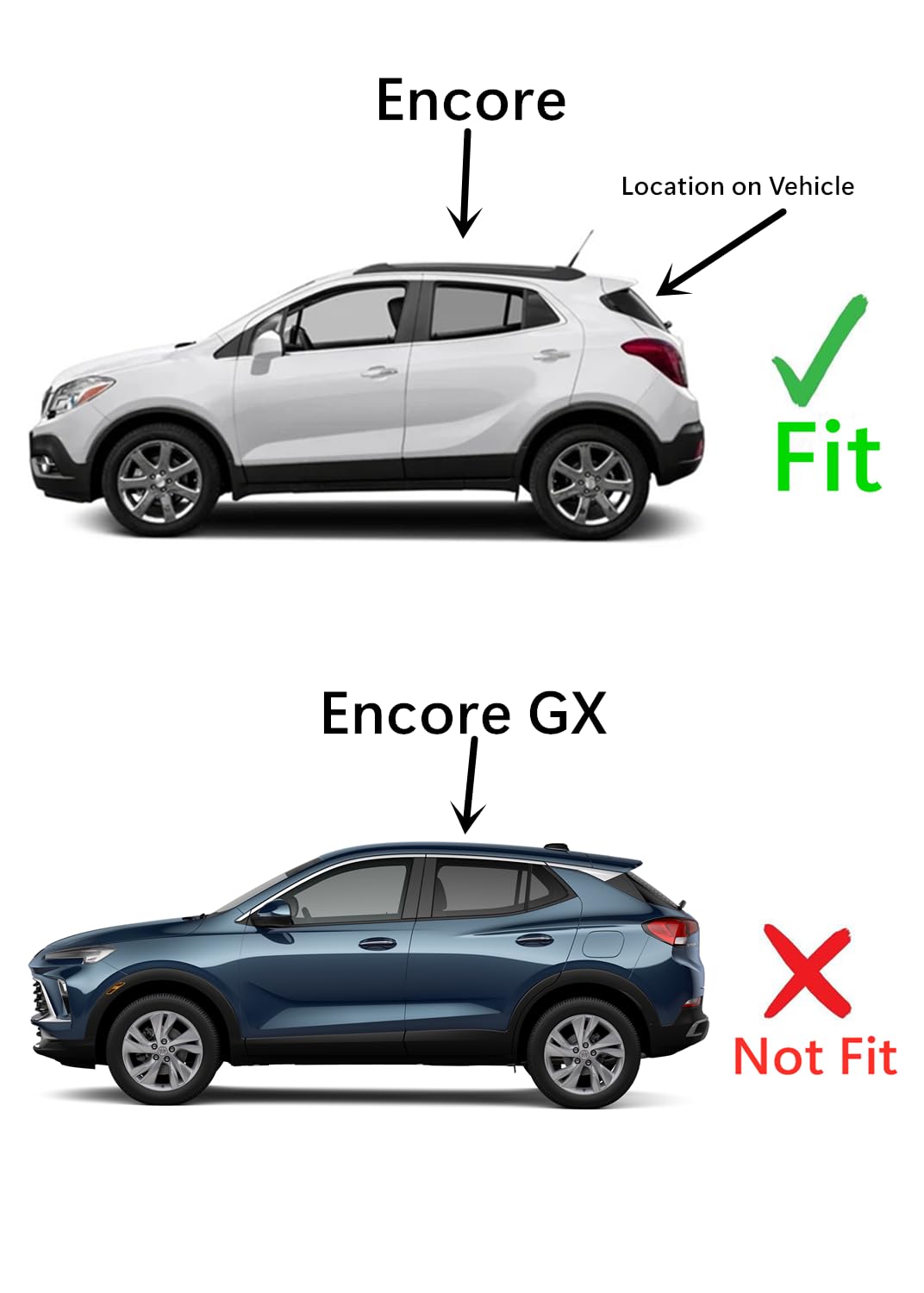 W/ Ding Mark Style Heated Rear Back Tailgate Liftgate Window Back Glass Compatible with Buick Encore 2013-2022 Models (Not For Encore GX)