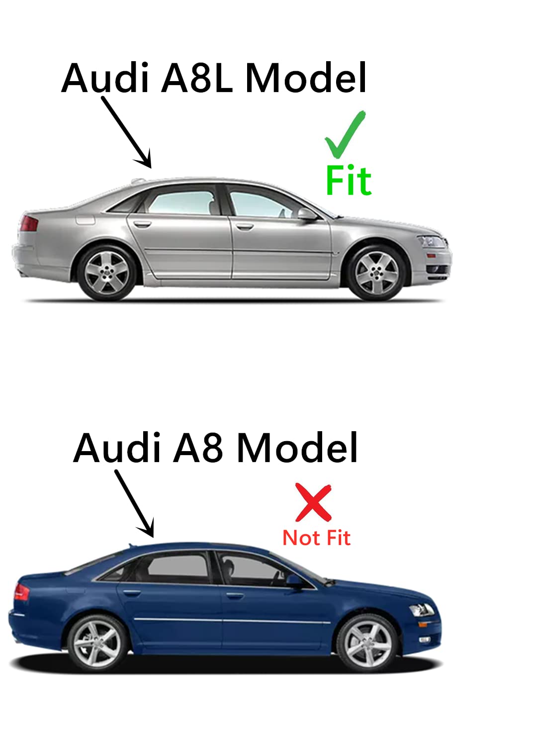 Laminated Passenger Right Side Rear Door Window Door Glass Compatible with Audi A8L 2004-2010 Models (Only For A8L Long Wheel Base)