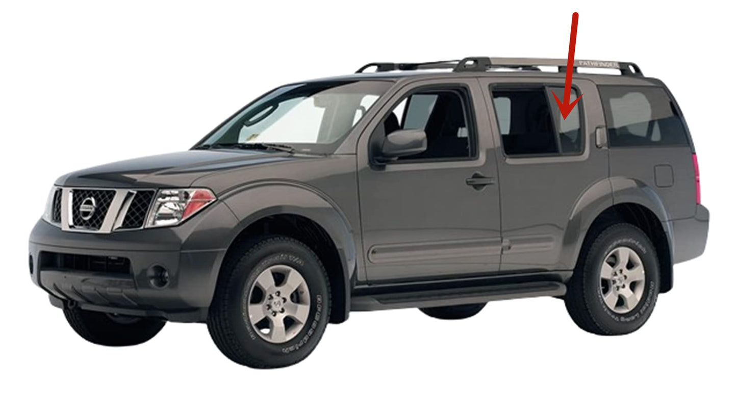 Driver Left Side Rear Vent Window Vent Glass Compatible with Nissan Pathfinder 2005-2012 Models