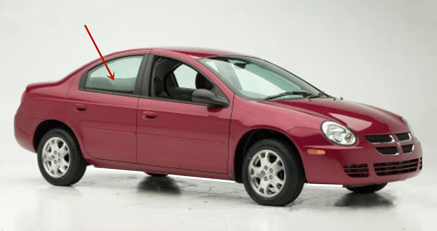 Passenger Right Side Rear Door Window Door Glass Compatible with Dodge Neon/Plymouth Neon 4 Door Sedan 2000-2005 Models