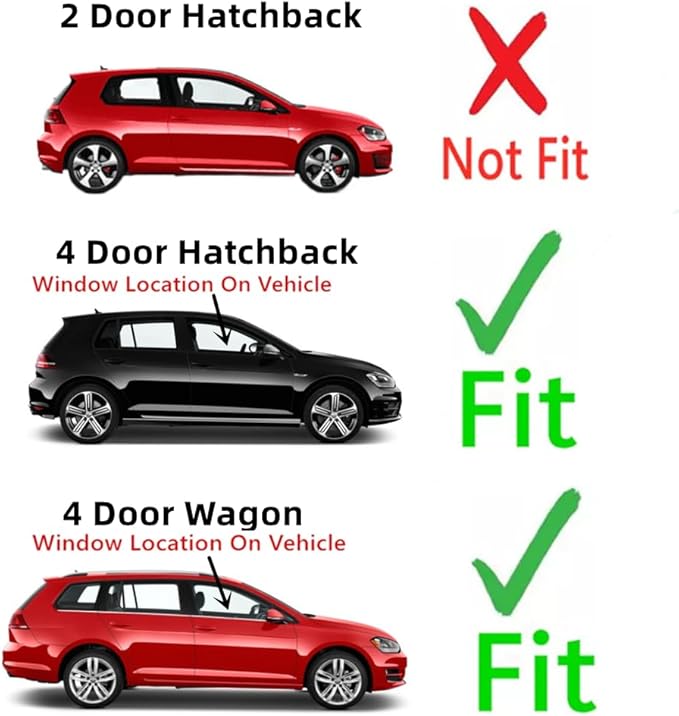 Passenger Right Side Front Door Window Door Glass Compatible with Volkswagen Golf / Golf GTI / e-Golf 4 Door Hatchback/Wagon 2015-2021 Models