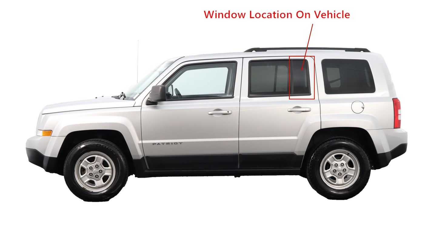Glass Only Tempered Driver Left Side Rear Vent Window Vent Glass Compatible with Jeep Patriot 2007-2017 Models