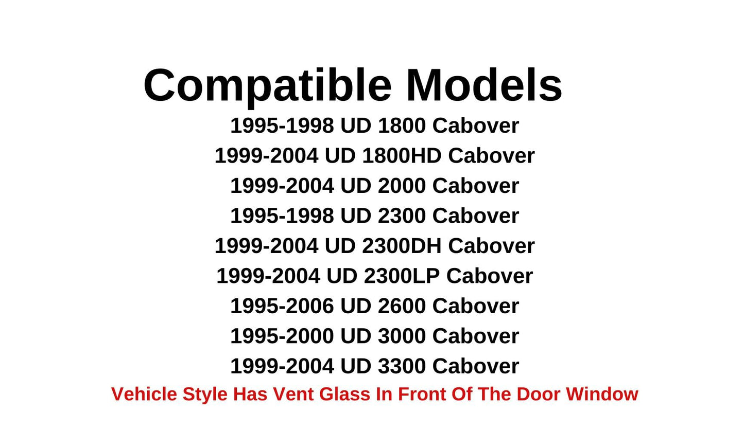Passenger Right Side Front Door Window Door Glass Compatible with Nissan UD1800 UD2000 UD2300 UD2600 UD3300 Cabover