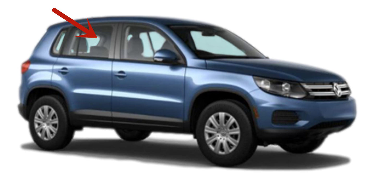 Passenger Right Side Rear Door Window Door Glass Compatible with Volkswagen Tiguan 2009-2017 Models / Tiguan Limited 2018 Models