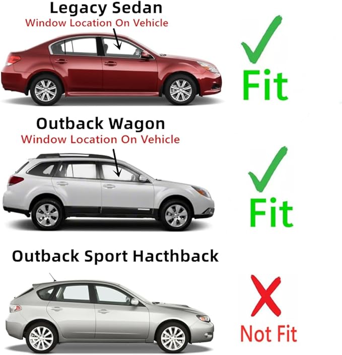 Passenger Right Side Front Door Window Door Glass Compatible with Subaru Legacy 4 Door Sedan / Outback 4 Door Wagon 2010-2014 Models