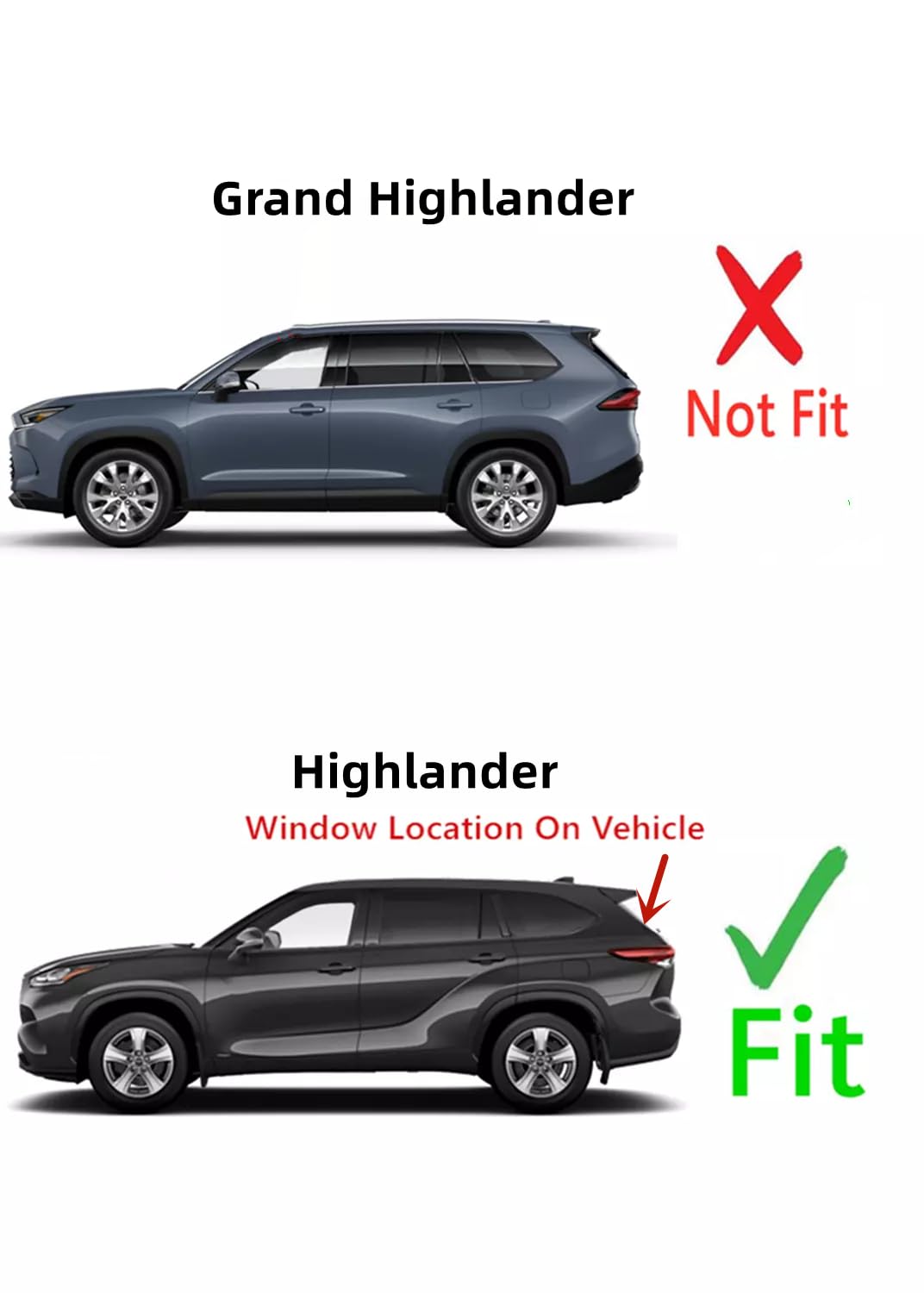 Heated Back Window Back Glass Compatible with Toyota Highlander 2020-2025 Models