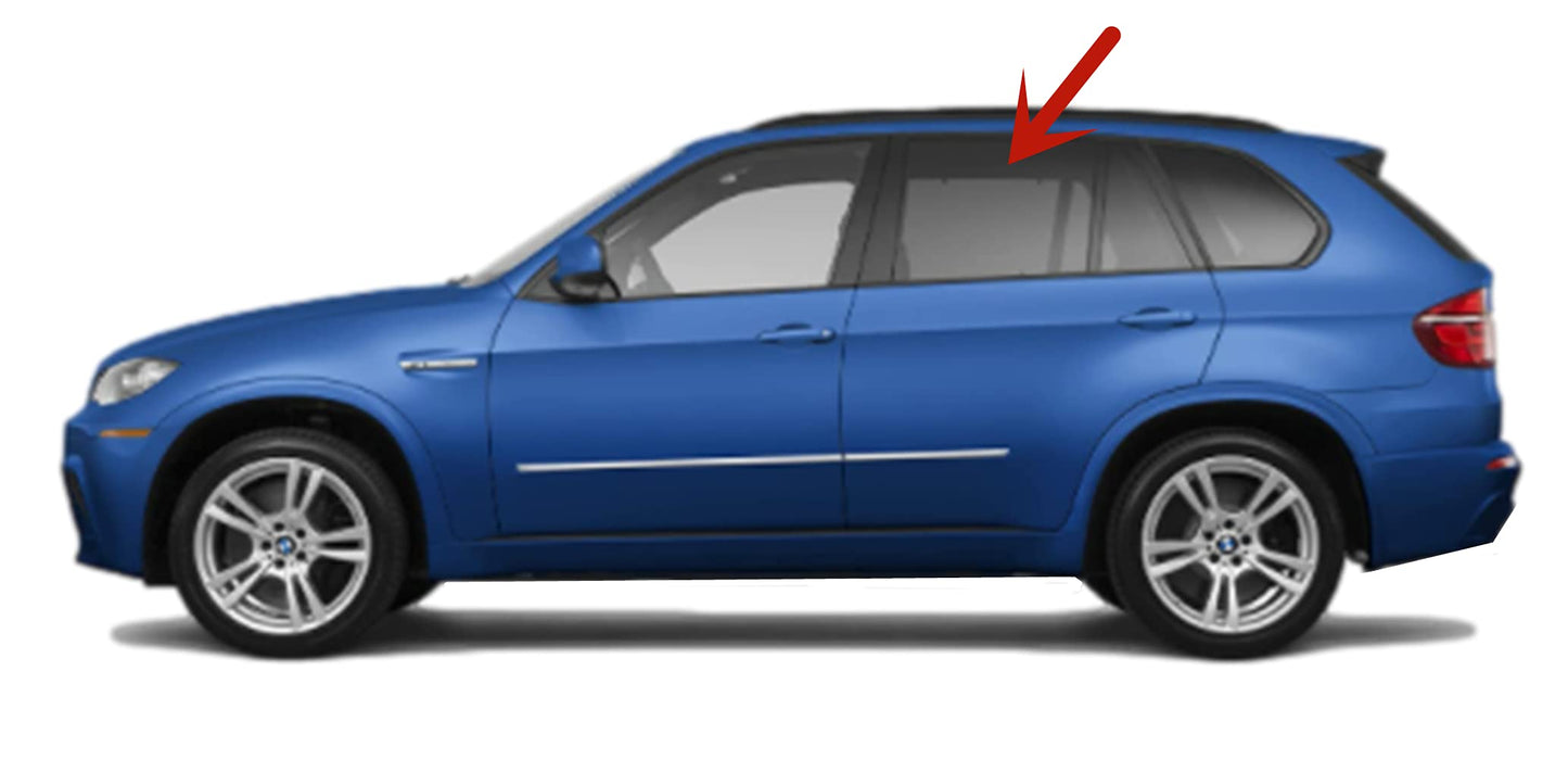 Driver Left Side Rear Door Window Door Glass Compatible with BMW X5 2007-2013 Models
