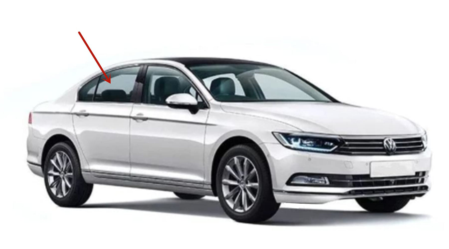 Passenger Right Side Rear Door Window Door Glass Compatible with Volkswagen Passat 4 Door Sedan 2012-2022 Models