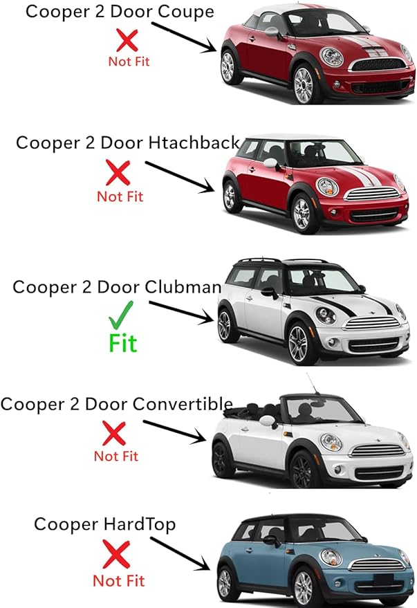 Passenger Right Side Door Window Door Glass Compatible with Mini Cooper Clubman 2 Door Hatchback 2008-2014 Models