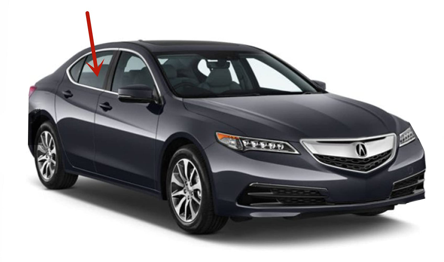 Passenger Right Side Rear Door Window Door Glass Compatible with Acura TLX 2015-2020 Models