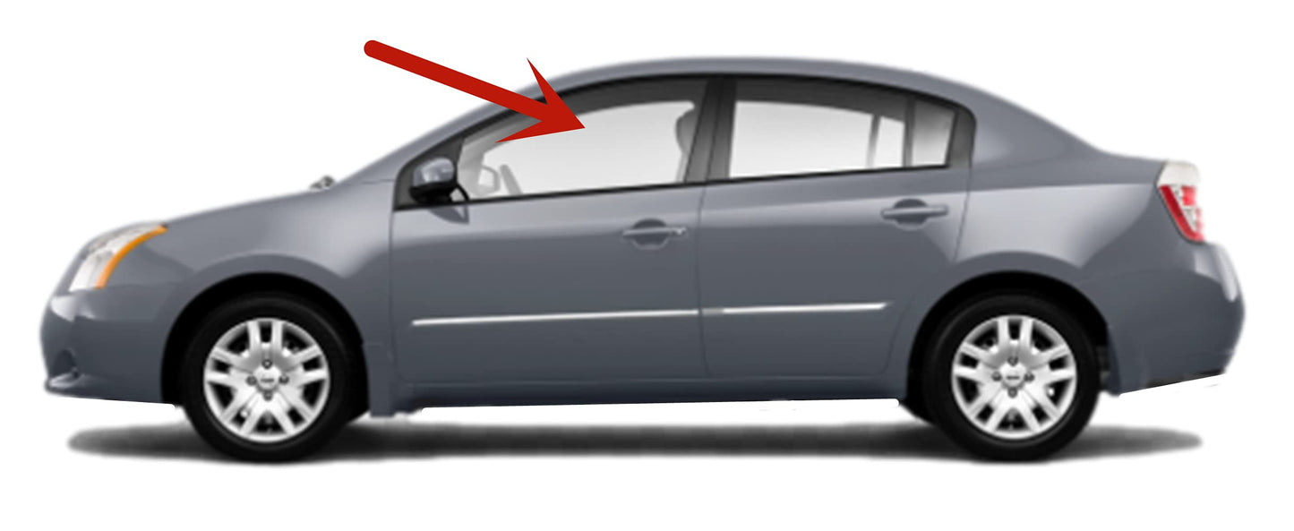 Driver Left Side Front Door Window Door Glass Compatible with Nissan Sentra 4 Door Sedan 2007-2012 Models