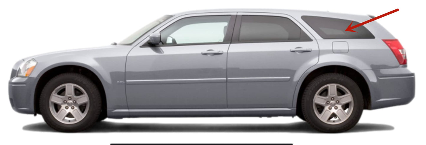 Driver Left Side Rear Quarter Window Quarter Glass Compatible with Dodge Magnum 4 Door Wagon 2005-2008 Models