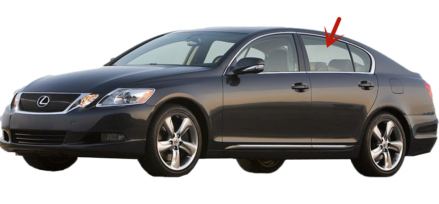 Driver Left Side Rear Door Window Door Glass Compatible with Lexus GS300 / GS350 / GS430 / GS450 / GS460 4 Door Sedan 2006-2012 Models