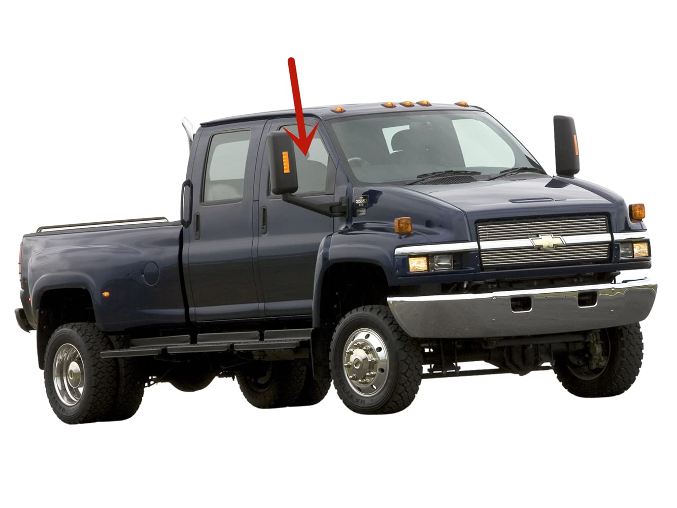 Passenger Right Side Front Door Window Door Glass Compatible with Chevrolet Kodiak/GMC Topkick 2003-2009 Conventional Cab