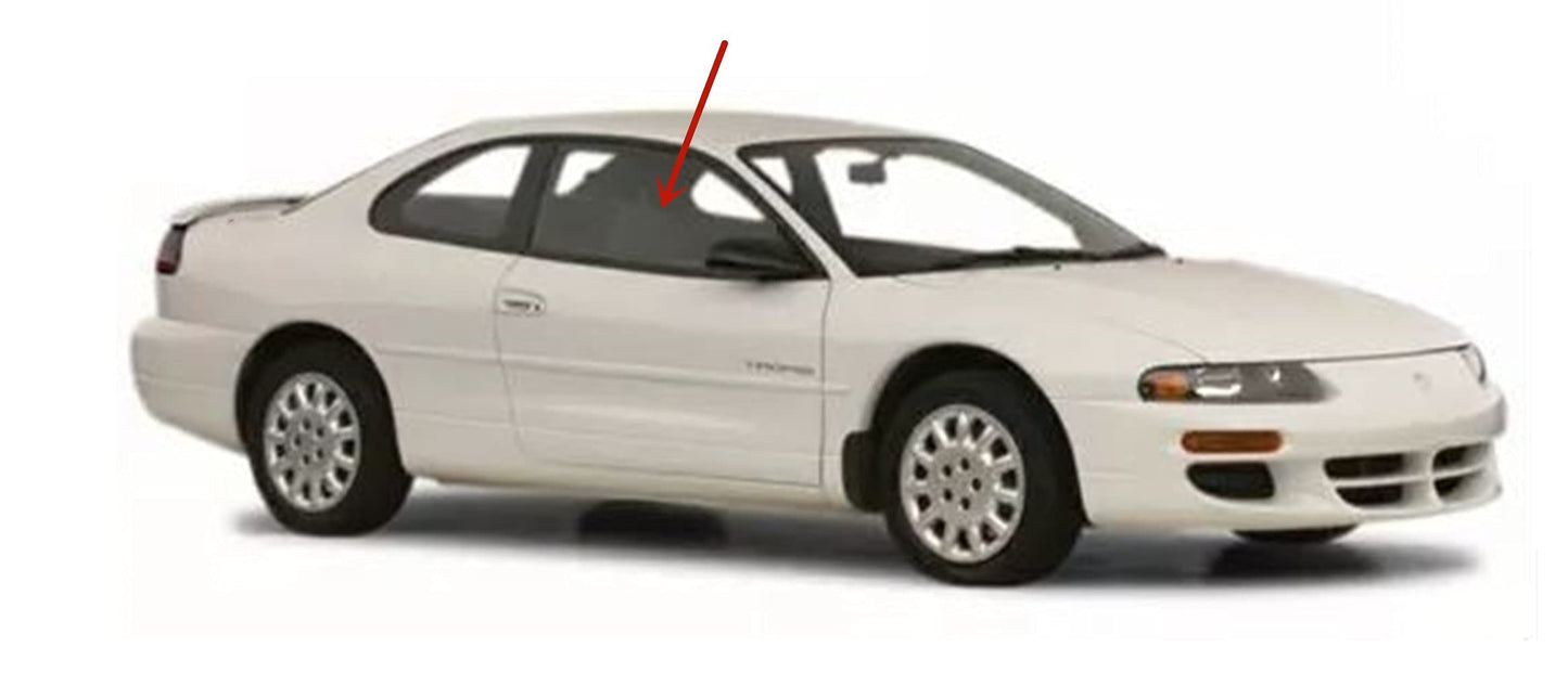 Passenger Right Side Door Window Door Glass Compatible with Chrysler Sebring/Dodge Avenger 2 Door Coupe 1995-2000 Models