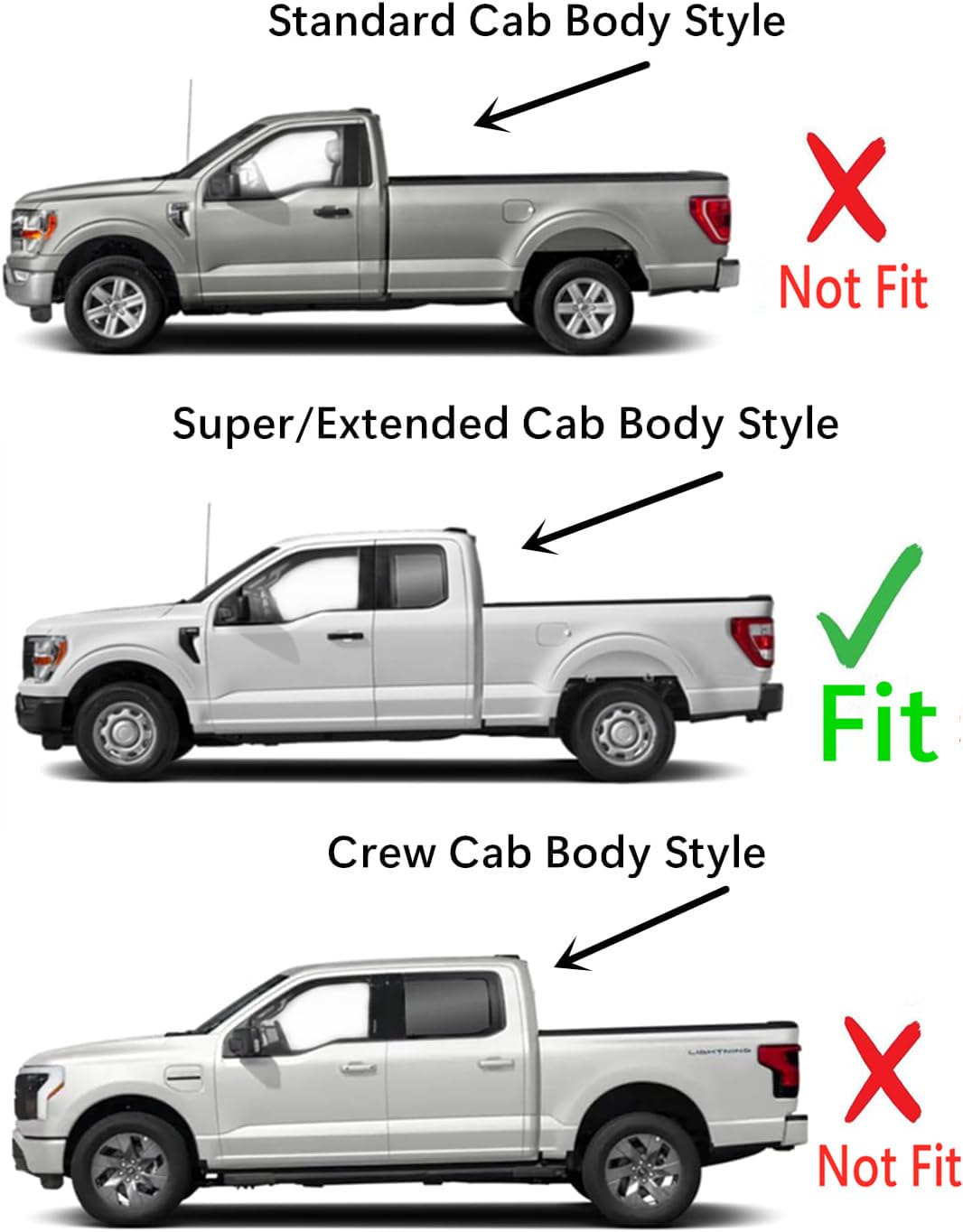 Tempered Driver Left Side Rear Door Window Door Glass Compatible with Ford F150 2021-2025 F250 F350 2023-2025 4-Door Extended/Super Cab Models