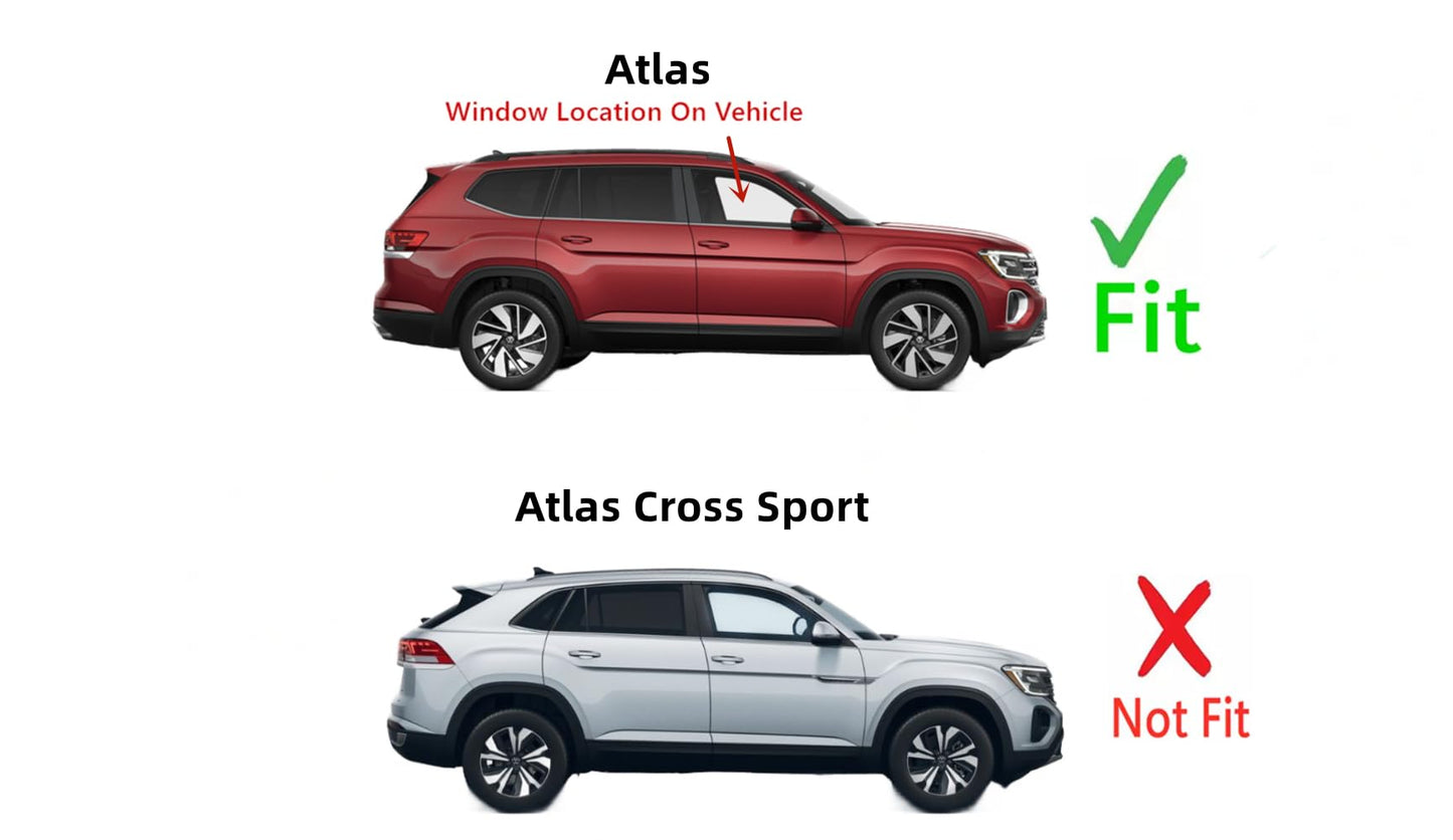 Passenger Right Side Front Door Window Door Glass Compatible with Volkswagen Atlas 2018-2025 Models