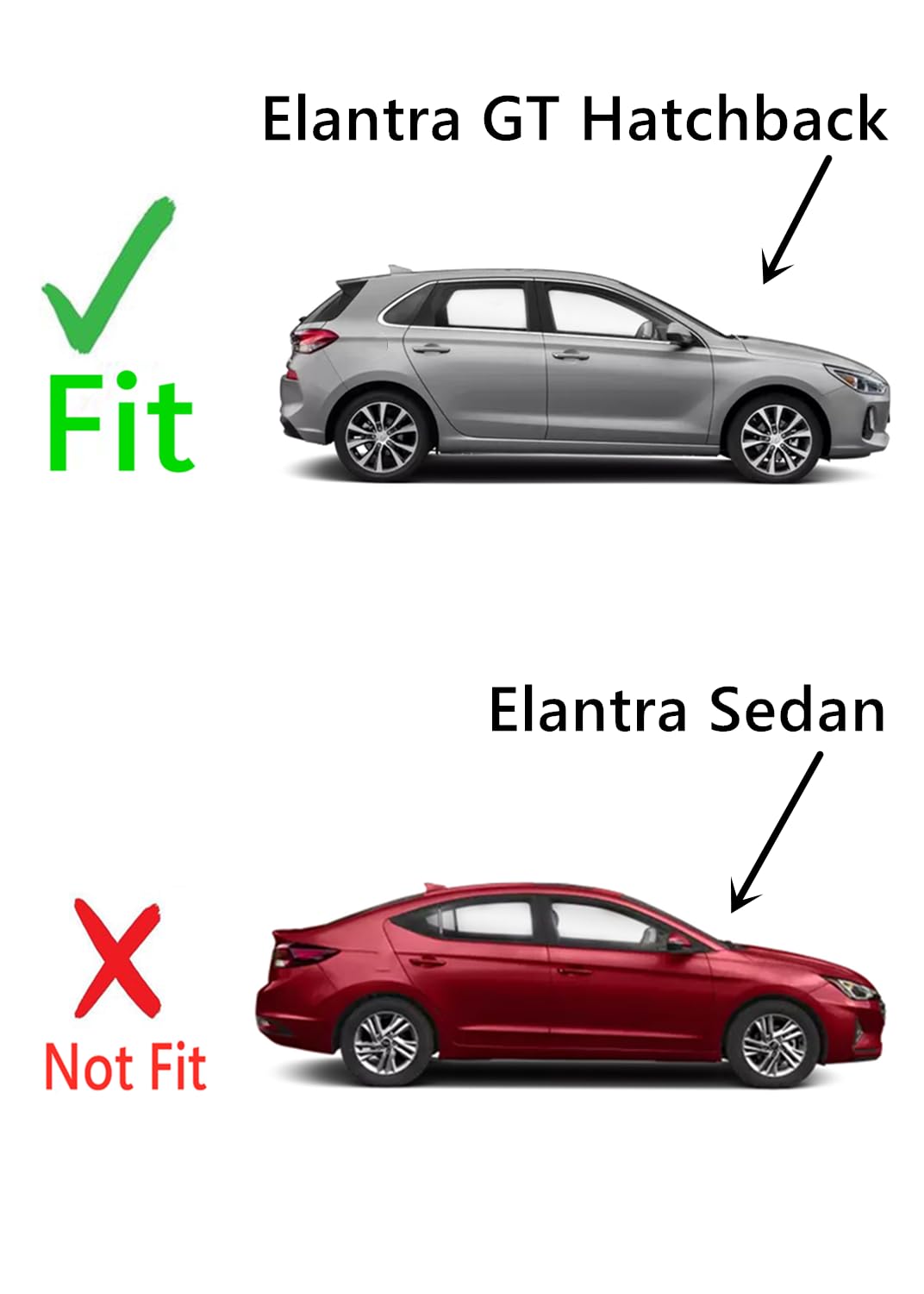 Tempered Passenger Right Side Front Door Window Glass Compatible with Elantra GT 2018-2020 Models