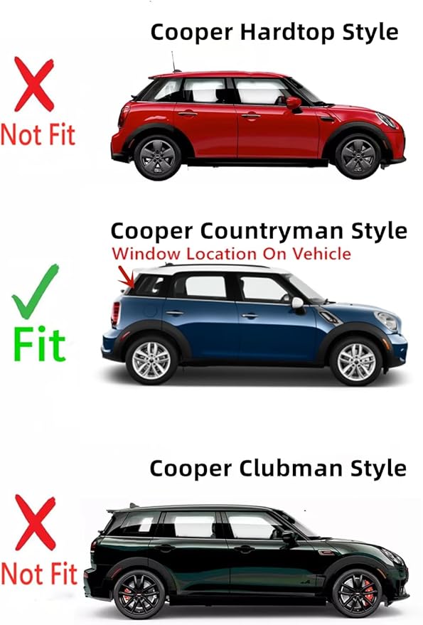 Heated Back Window Back Glass Compatible with Mini Cooper Countryman 2011-2016 Models